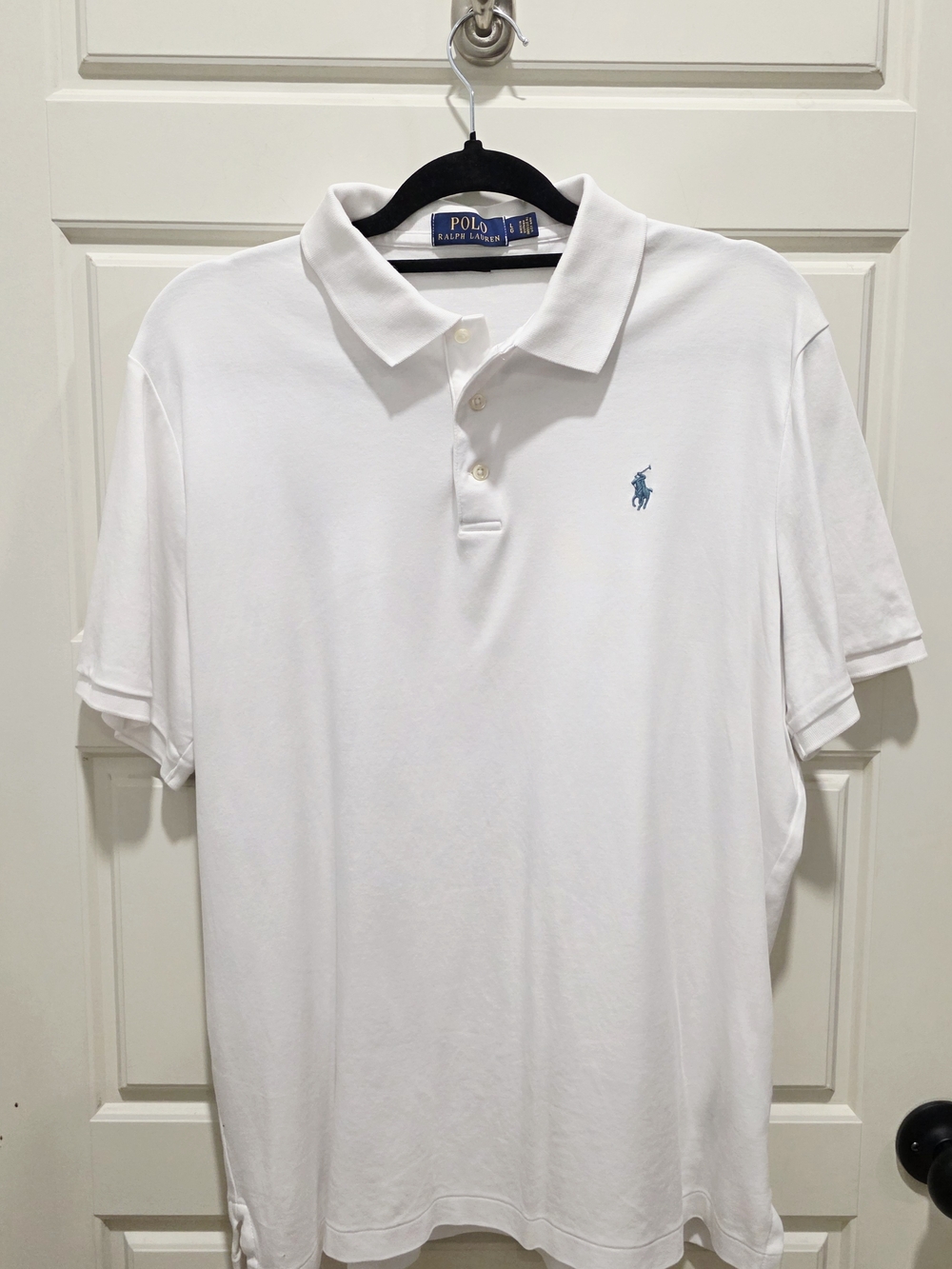 Ralph Lauren White Polo with Light Blue Pony Logo